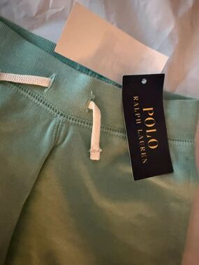 Polo Ralph Lauren sweatpants Mint Green size 3 Girls NWT wide leg